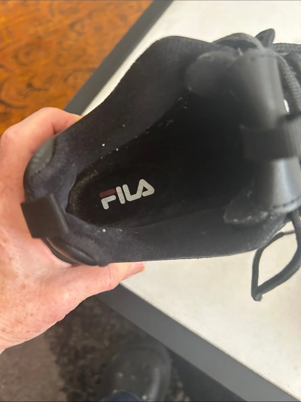 FILA Black and White Women's High Platform Sneakers Size 7